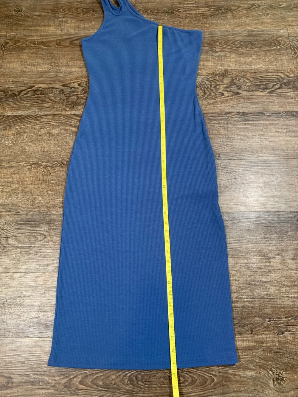 Rolla Coster Los Angeles ribbed One Shoulder Blue‎ Maxi Dress - Large - Picture 4 of 7